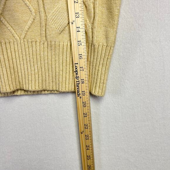 Woman's Cable Knit Tan Cropped‎ Sweater Vest - Size Small Preppy Academia - Picture 10 of 10